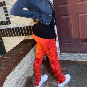 Stacked Leggings (Red &Grey)